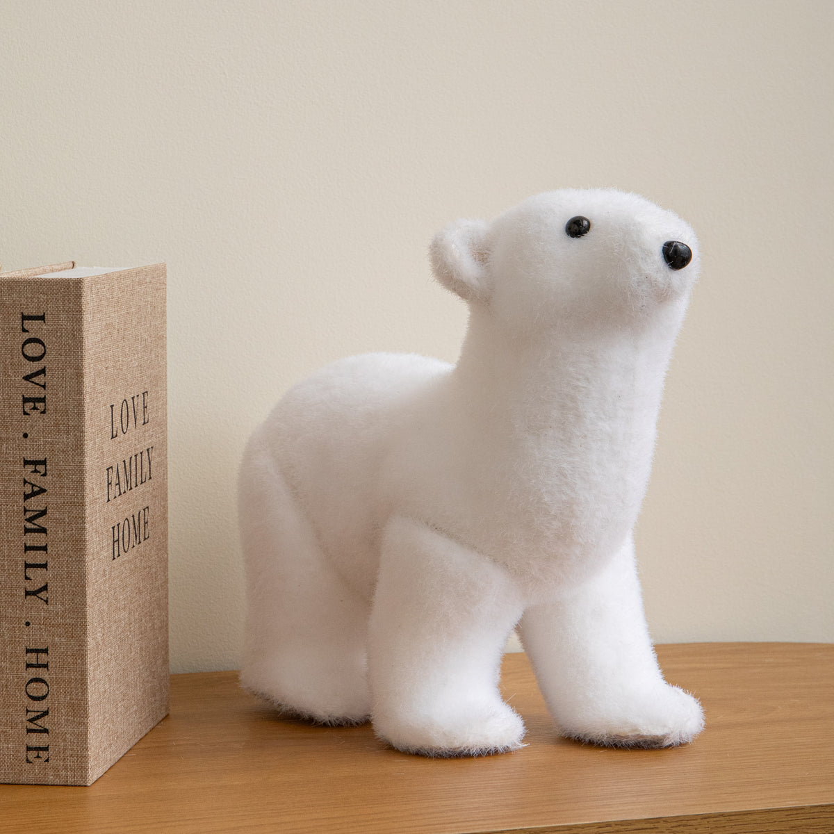 30cm Large Flocked Polar Bear Christmas Decoration