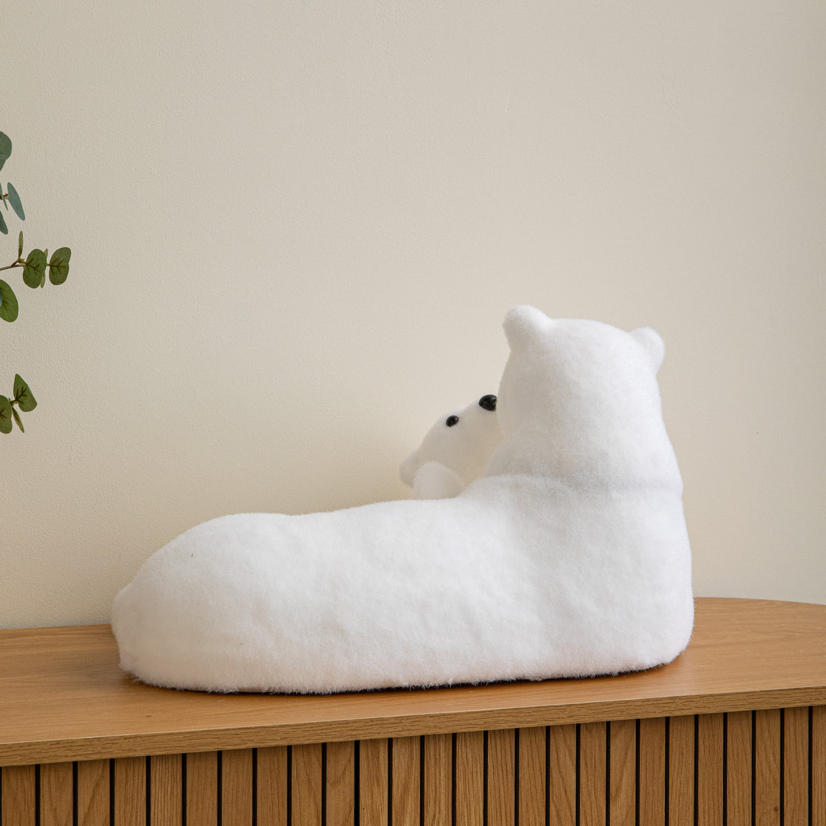 49cm Flocked Polar Bear & Cub Christmas Decoration