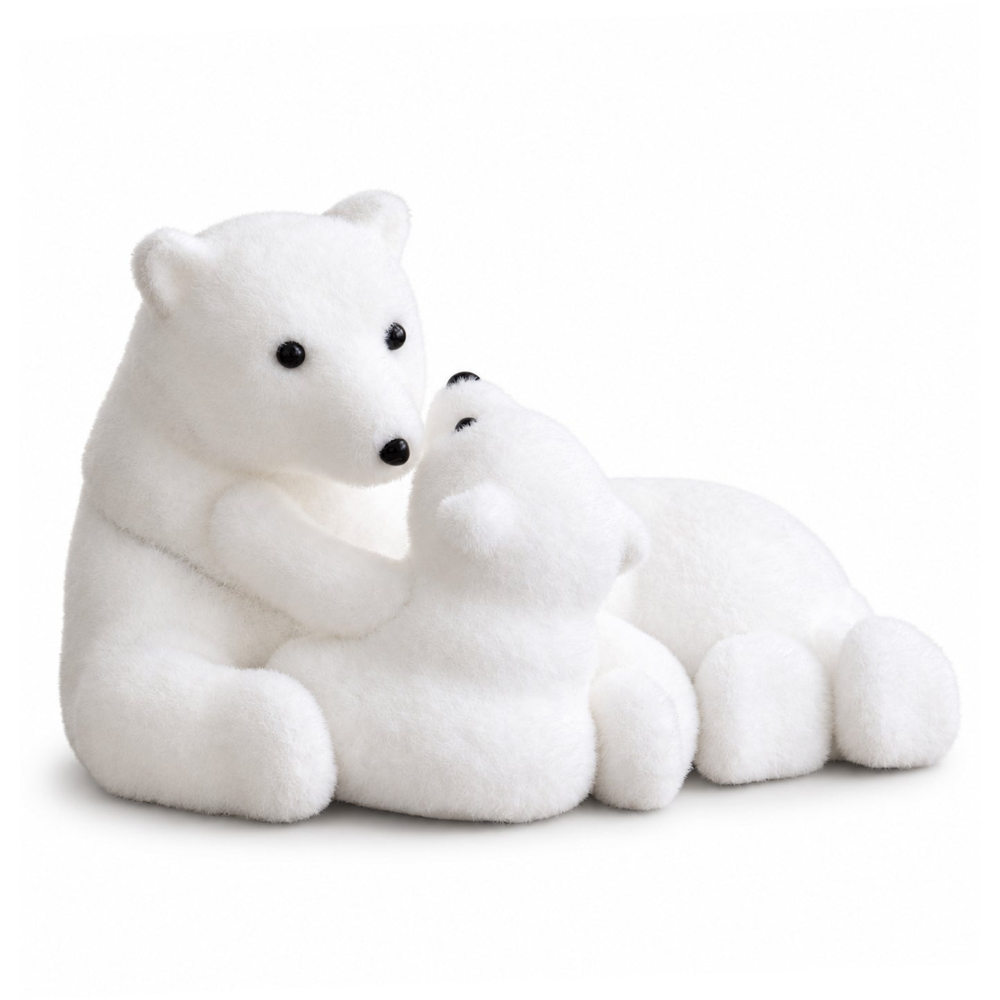 49cm Flocked Polar Bear & Cub Christmas Decoration