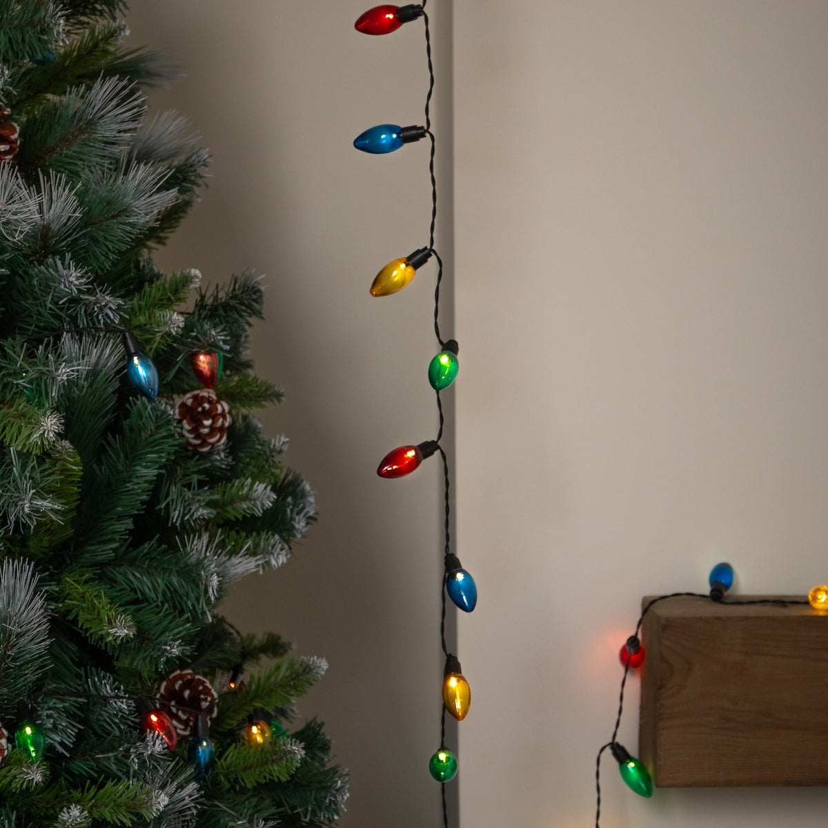 12m 120 LED Multi-Action Christmas String Lights in Multi-Coloured