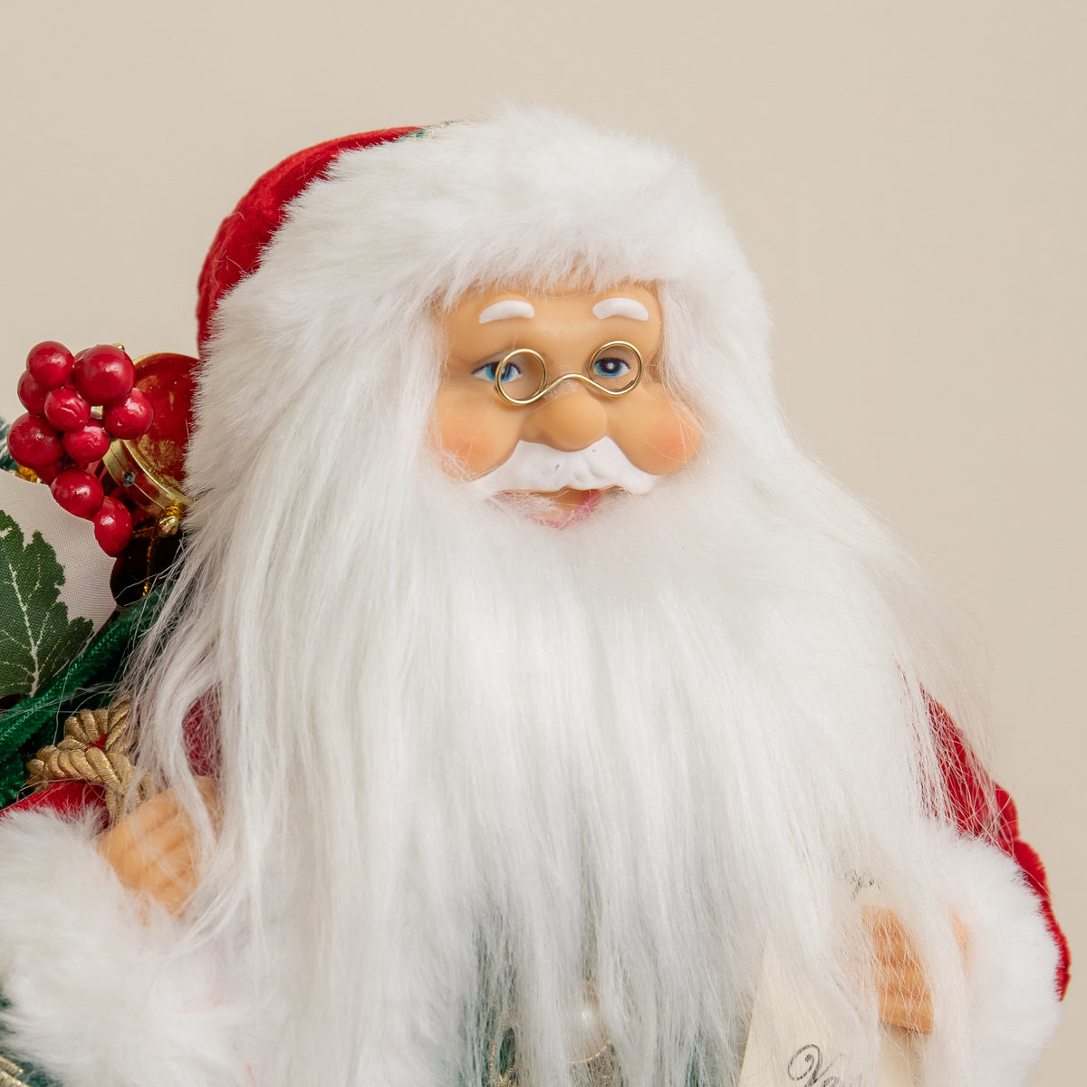 30cm Standing Santa Claus Christmas Decoration with Gift Sack