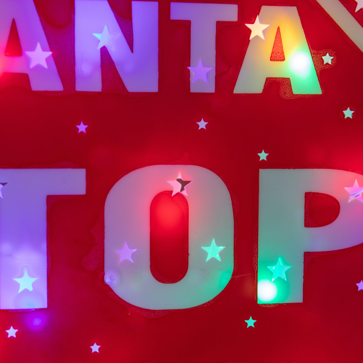 1.1m Santa Stop Here Christmas LED Light Up Sign