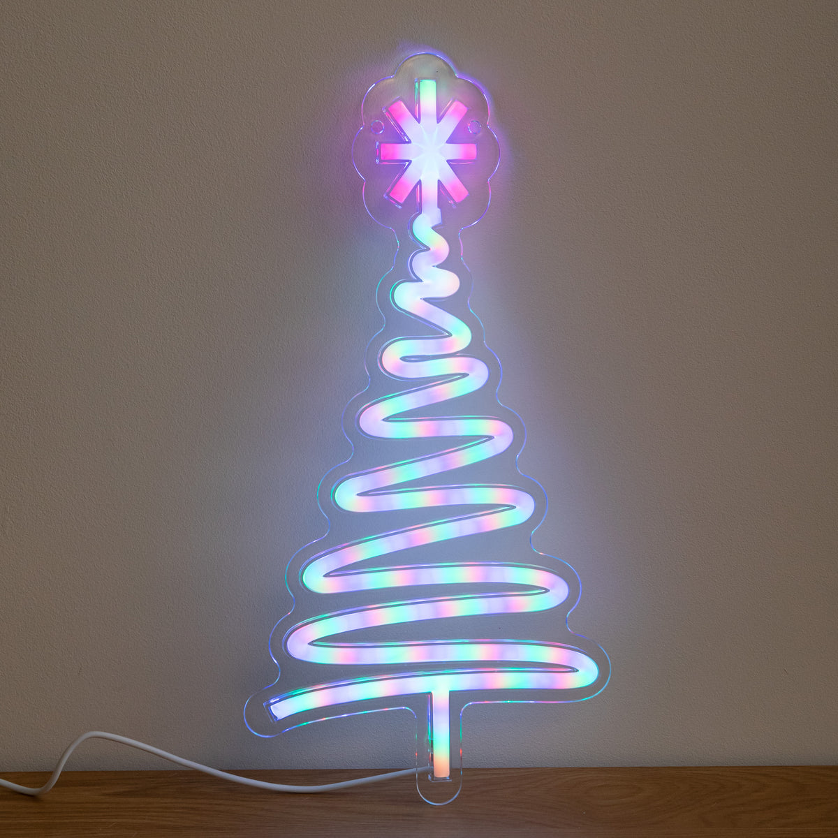 40cm USB Powered Neon Christmas Tree Light with Multi-Coloured LEDs