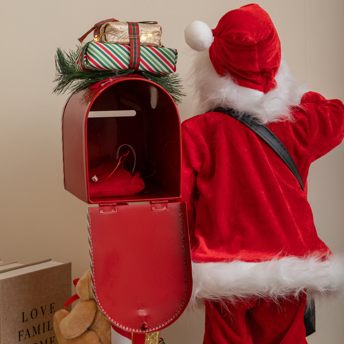 60cm Light up Musical Santa with Postbox Christmas Decoration with LEDs