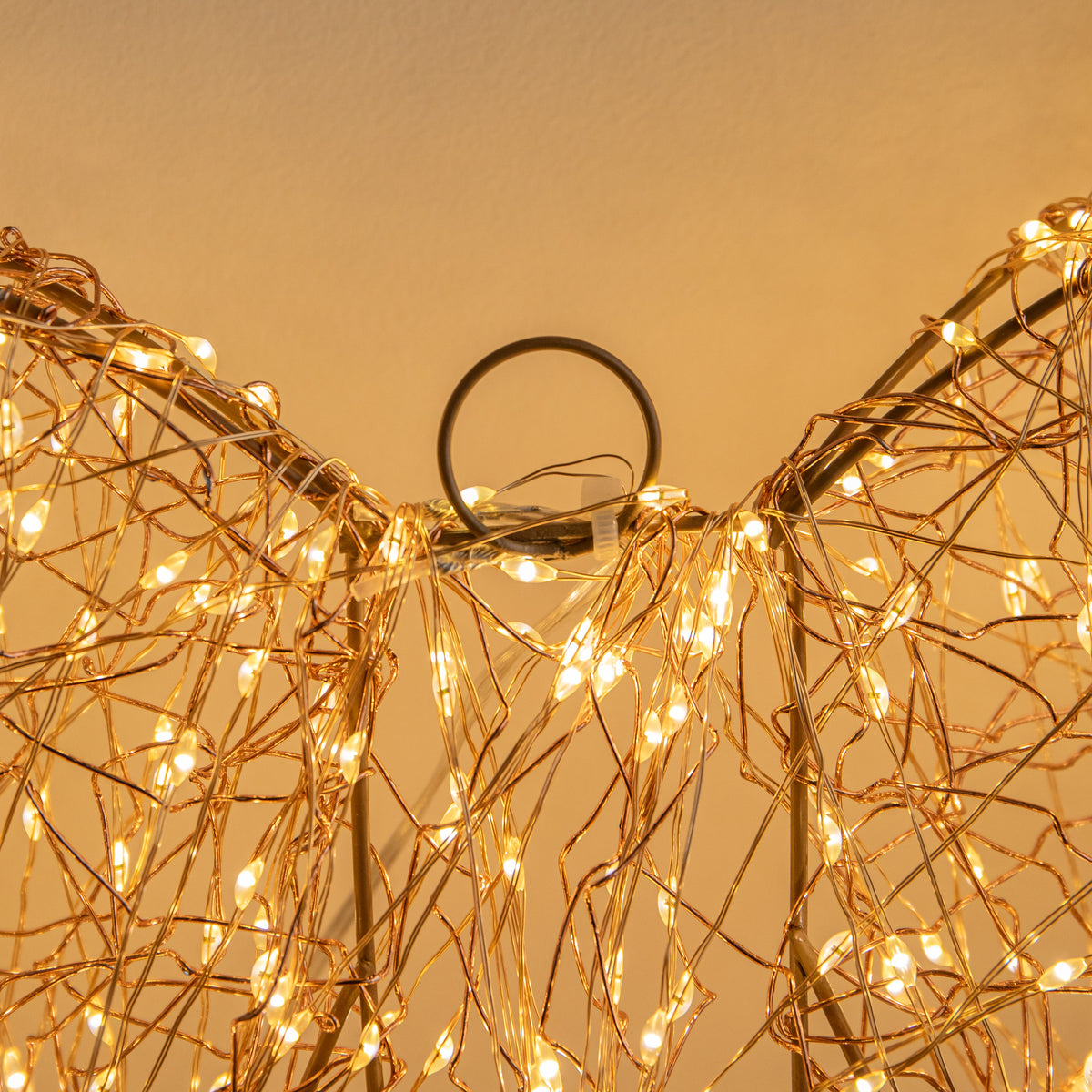 43cm Light up Gold Christmas Bow with 650 Warm White LEDs