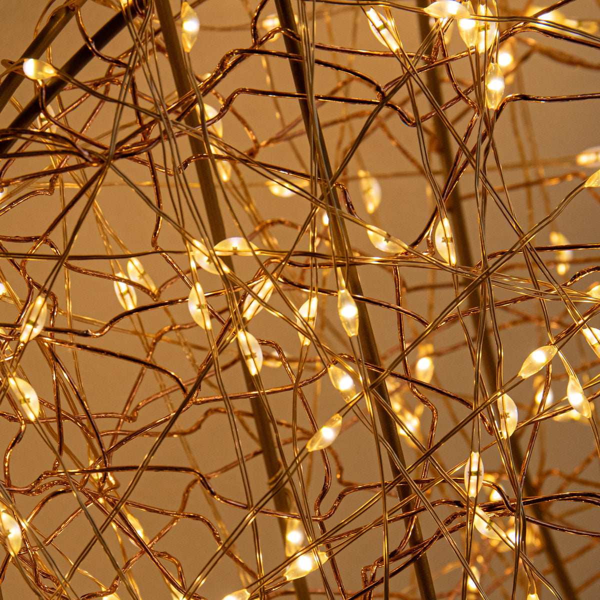 43cm Light up Gold Christmas Bow with 650 Warm White LEDs