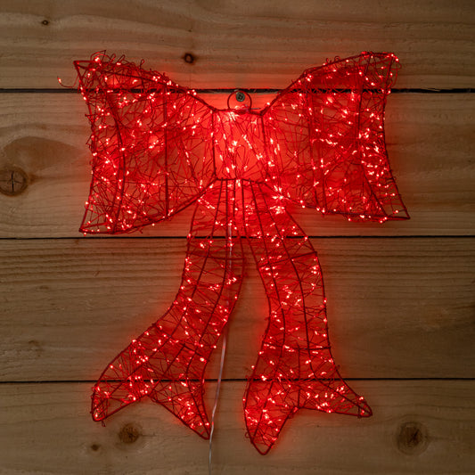 43cm Light up Red Christmas Bow with 650 Red LEDs