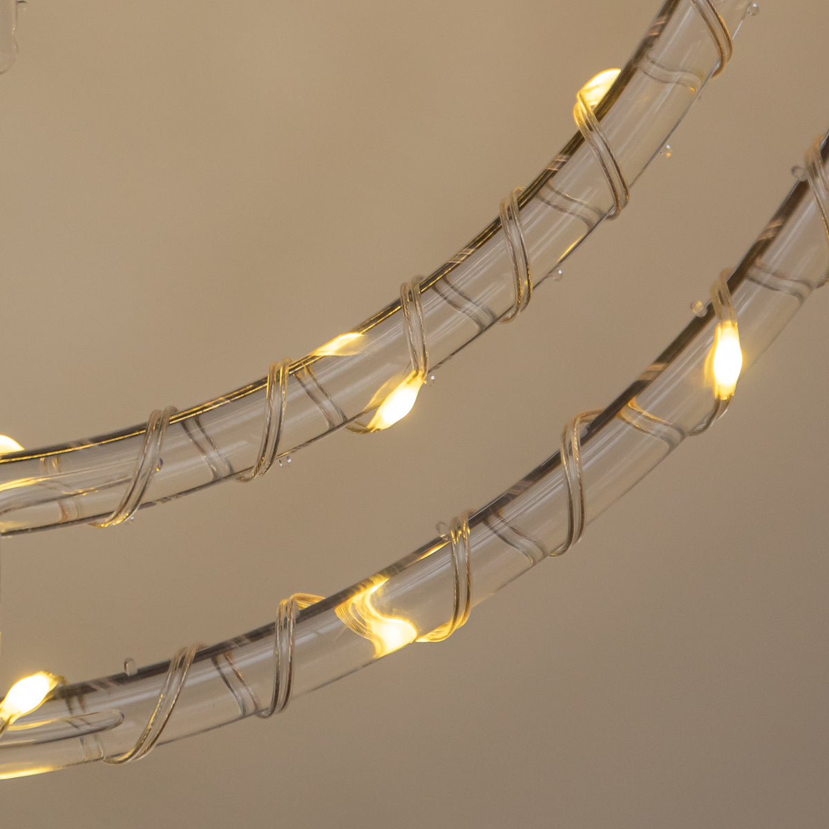 34cm Light Up Christmas Snowflake Ring with Warm White LEDs