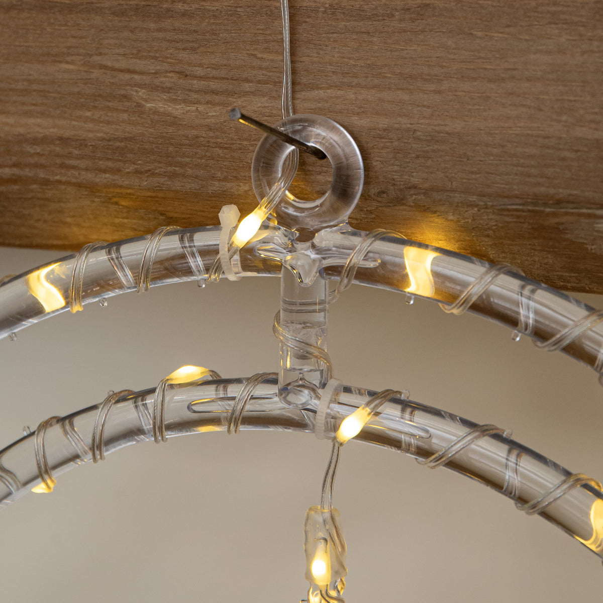 34cm Light Up Christmas Snowflake Ring with Warm White LEDs