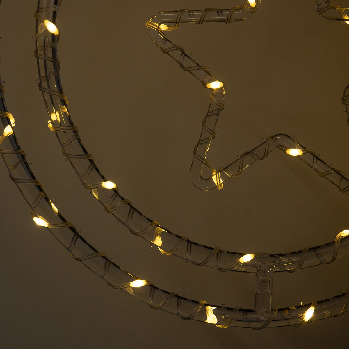 34cm Light Up Star Rings Christmas Decoration with 45 Warm White LEDs