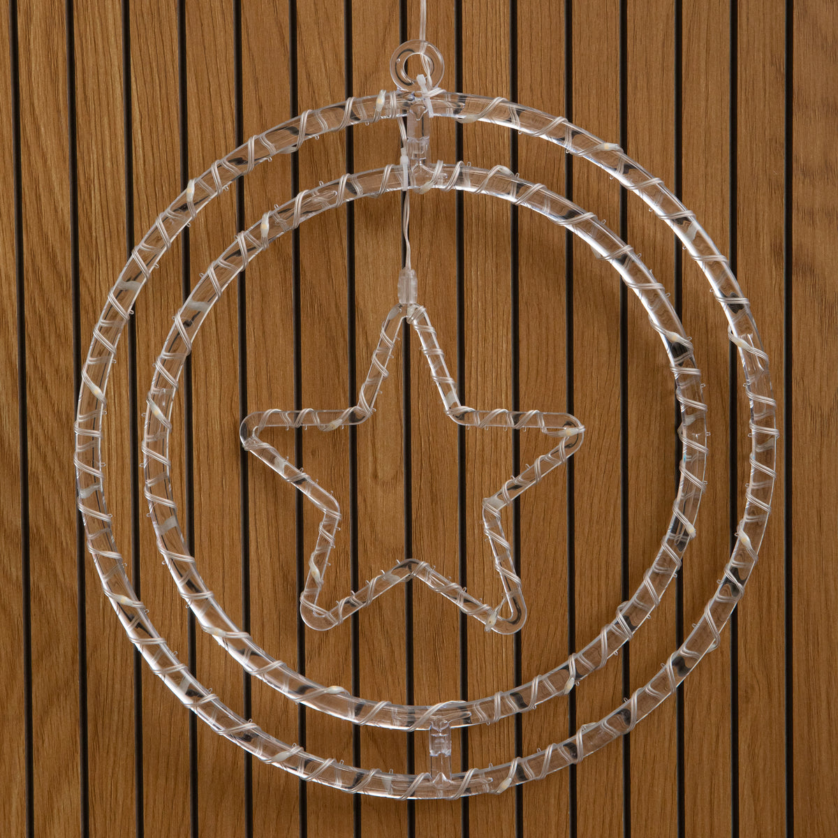 34cm Light Up Star Rings Christmas Decoration with 45 Warm White LEDs