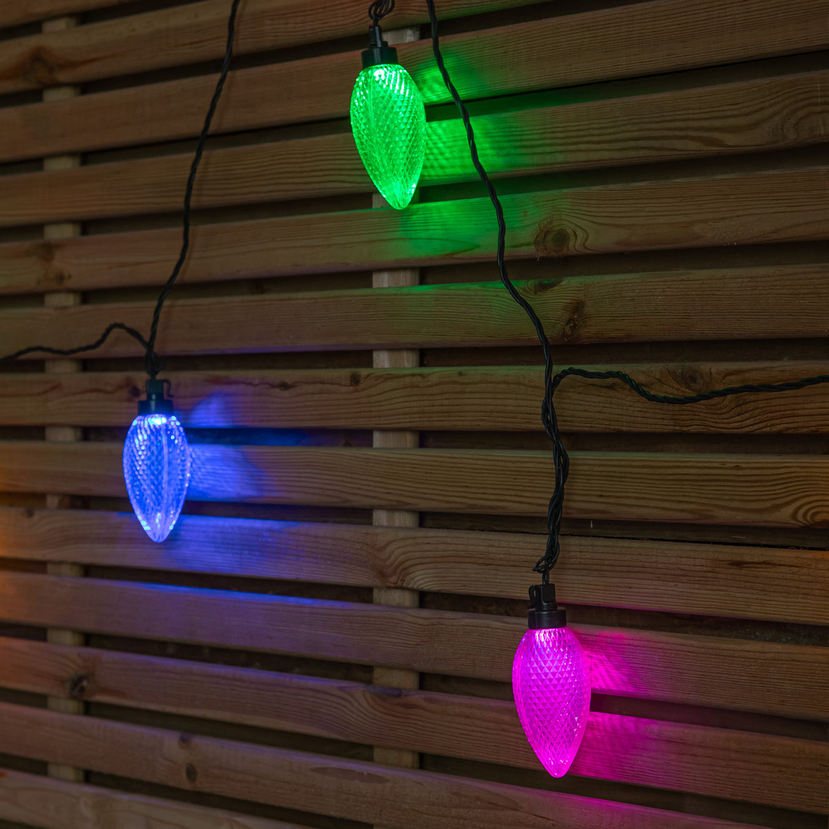 Set of 20 Pine Cone Christmas String Lights with 80 Multi-Coloured LEDs