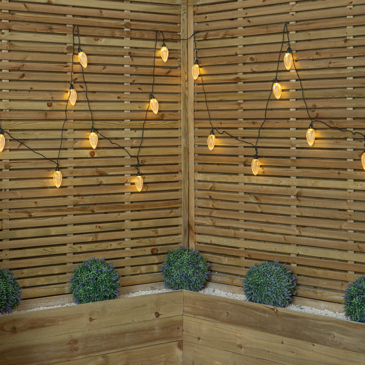 Set of 20 Pine Cone Christmas String Lights with 80 Warm White LEDs