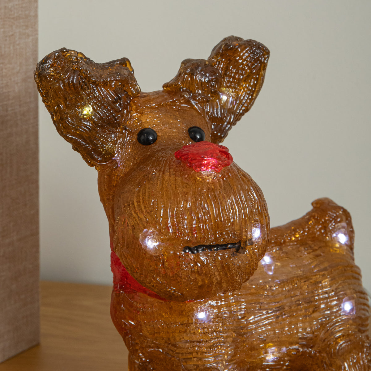 20cm Acrylic Rudolph Reindeer Christmas Decoration with Cool White LEDs