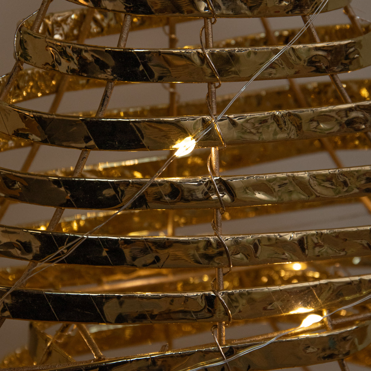 39cm Gold Light Up Christmas Tree with 30 Warm White LEDs