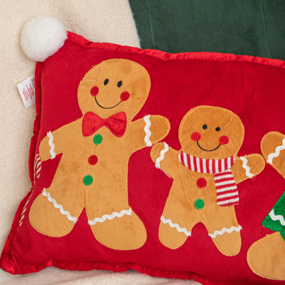 30cm x 55cm Gingerbread Family Christmas Decorative Cushion