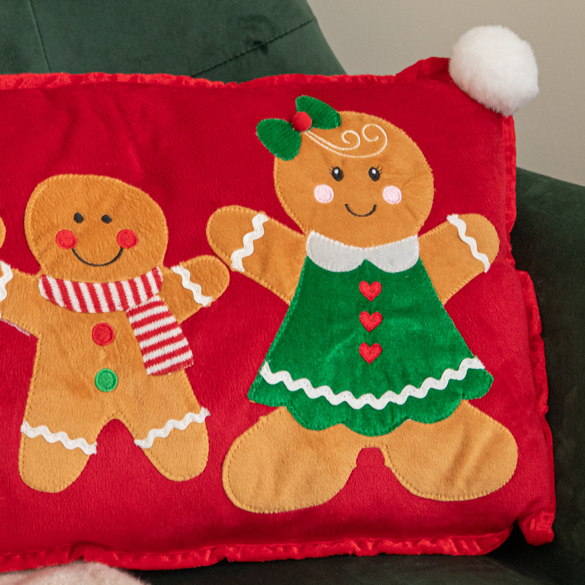 30cm x 55cm Gingerbread Family Christmas Decorative Cushion