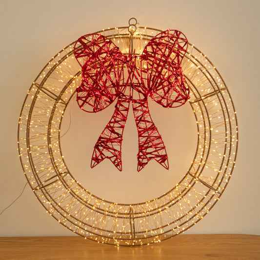 50cm Galaxy Christmas Light Up Decoration Wreath 1440 Warm White LEDs