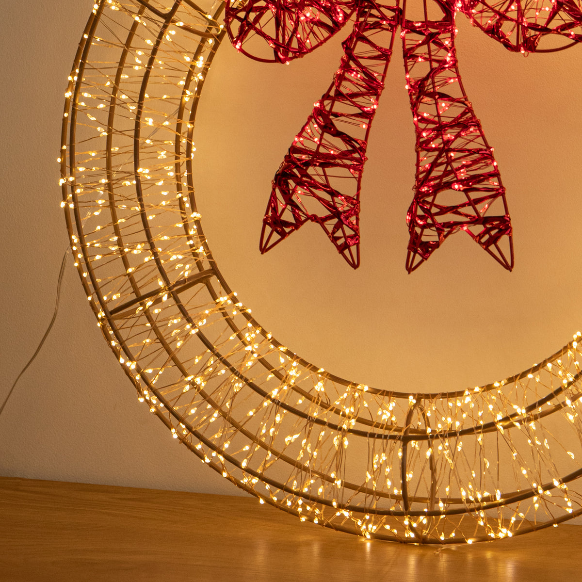 50cm Galaxy Christmas Light Up Decoration Wreath 1440 Warm White LEDs