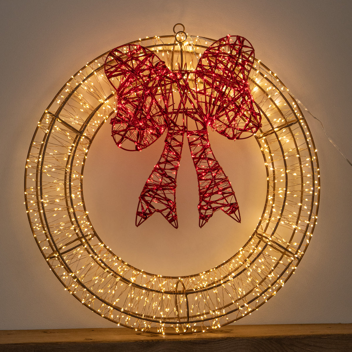 50cm Galaxy Christmas Light Up Decoration Wreath 1440 Warm White LEDs