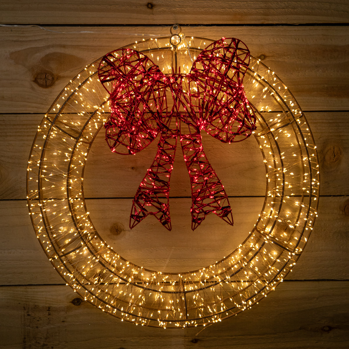 50cm Galaxy Christmas Light Up Decoration Wreath 1440 Warm White LEDs