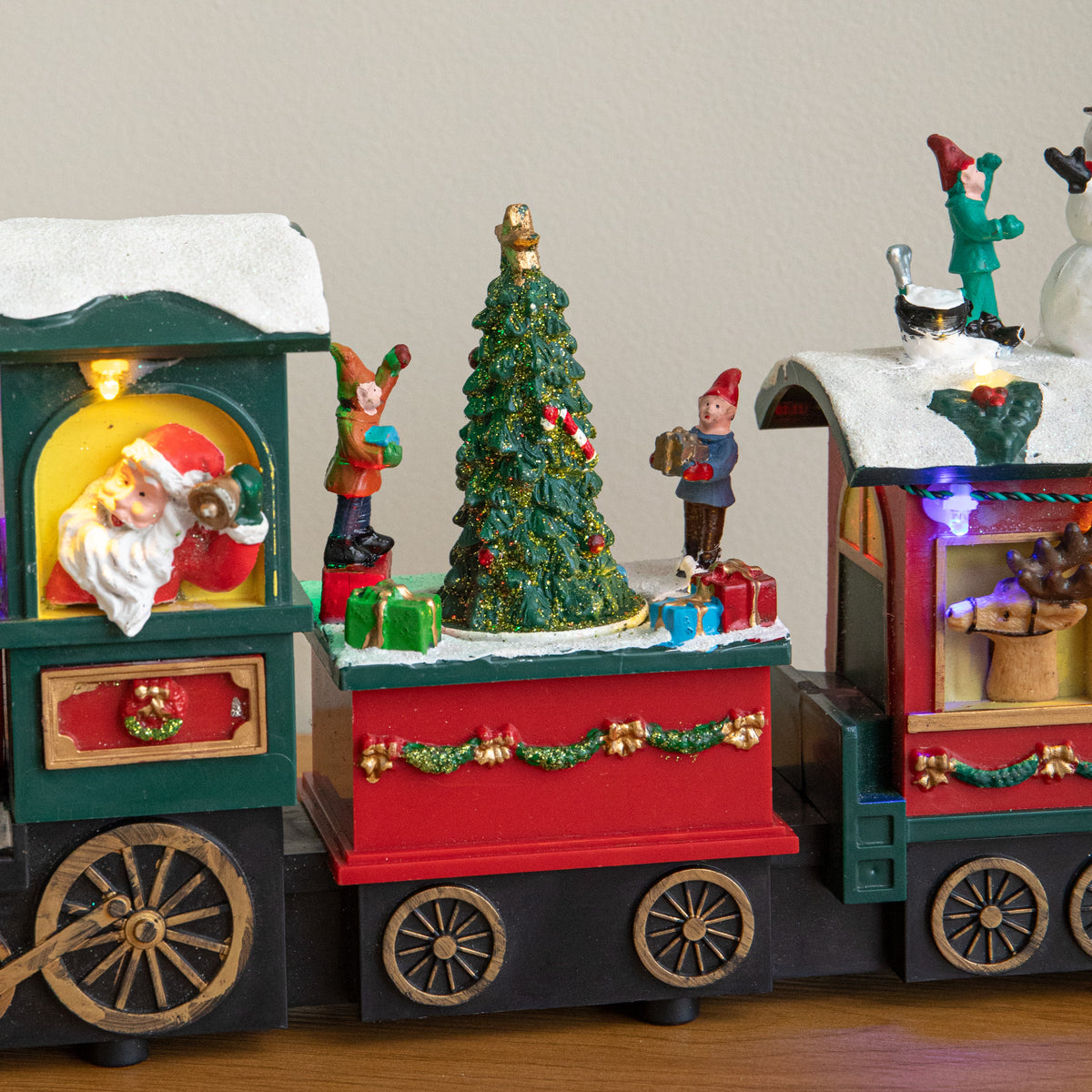 34cm Choo Choo Snow Scene Christmas Train with LEDs, Music & Timer