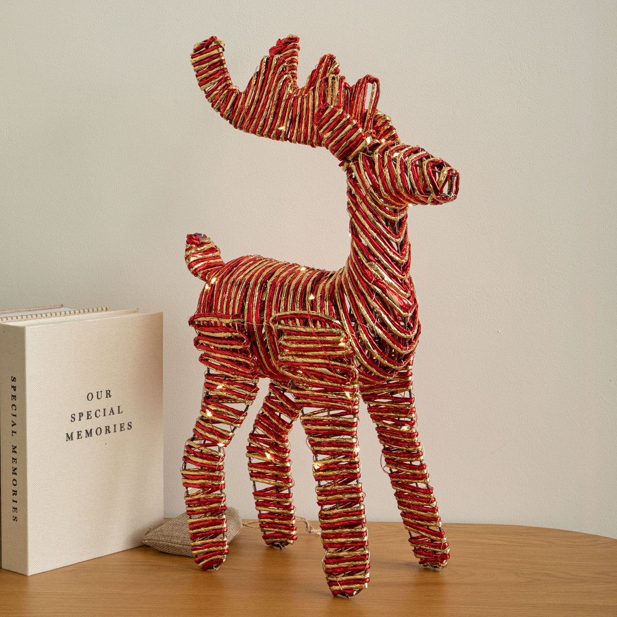 40cm Light Up Christmas Reindeer with 50 Warm White LEDs