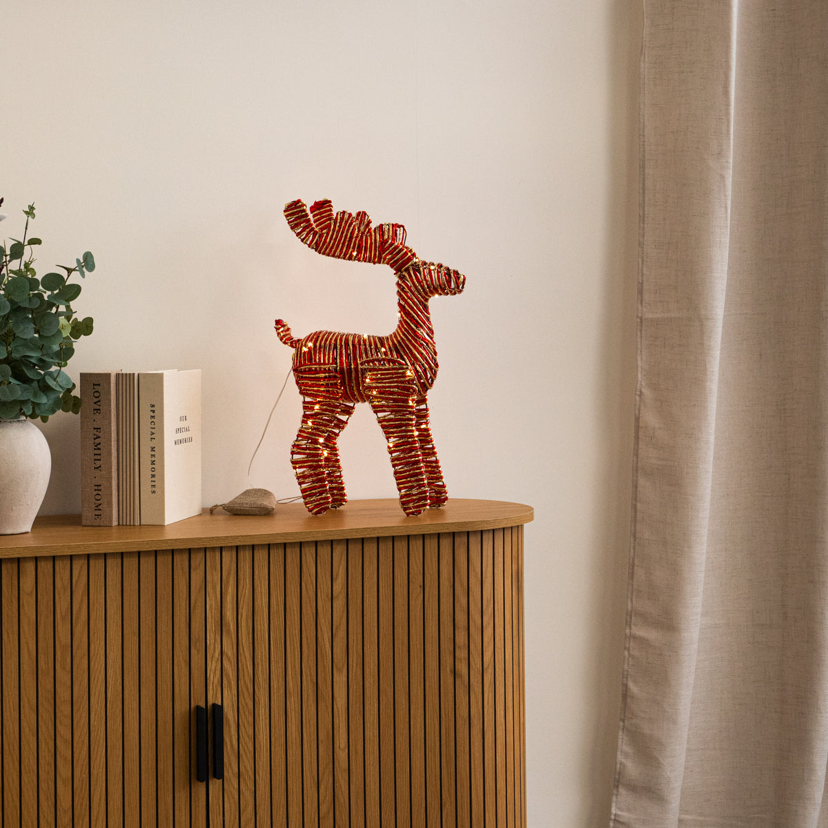 40cm Light Up Christmas Reindeer with 50 Warm White LEDs