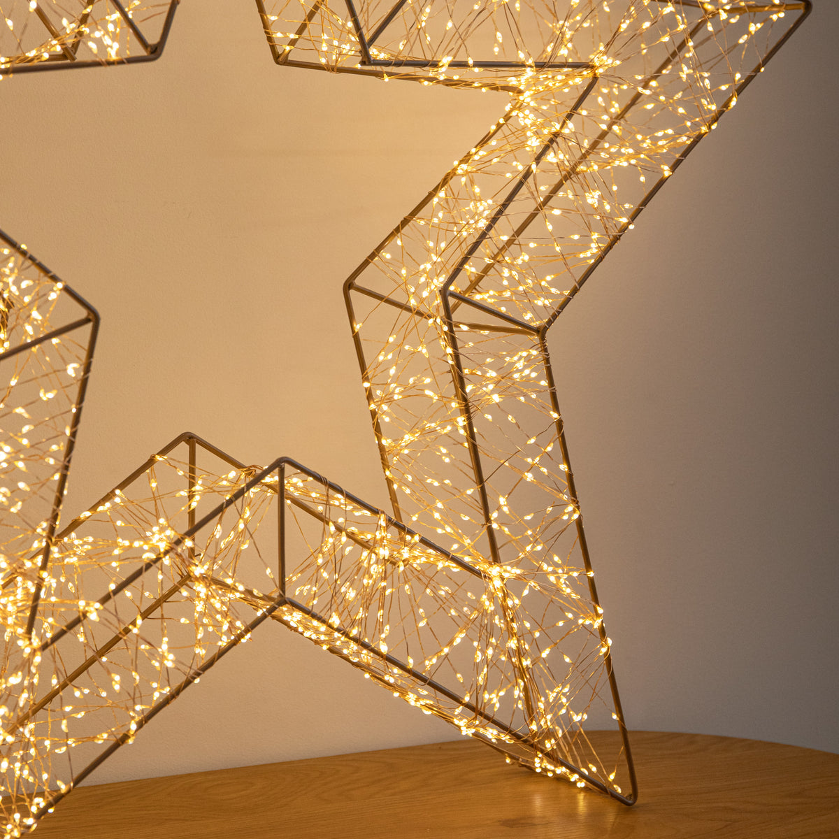 79cm Gold Christmas Star Light with 2400 Warm White LEDs & Timer
