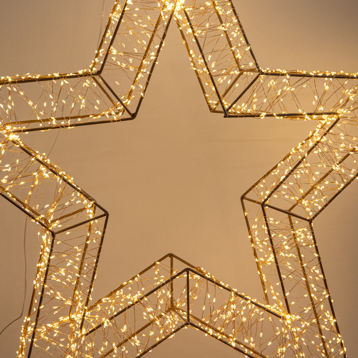 79cm Gold Christmas Star Light with 2400 Warm White LEDs & Timer
