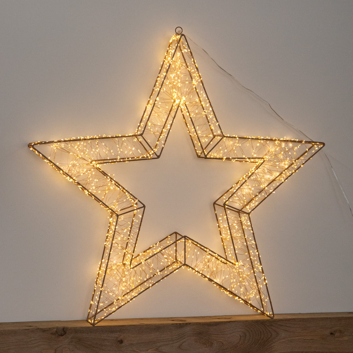 79cm Gold Christmas Star Light with 2400 Warm White LEDs & Timer