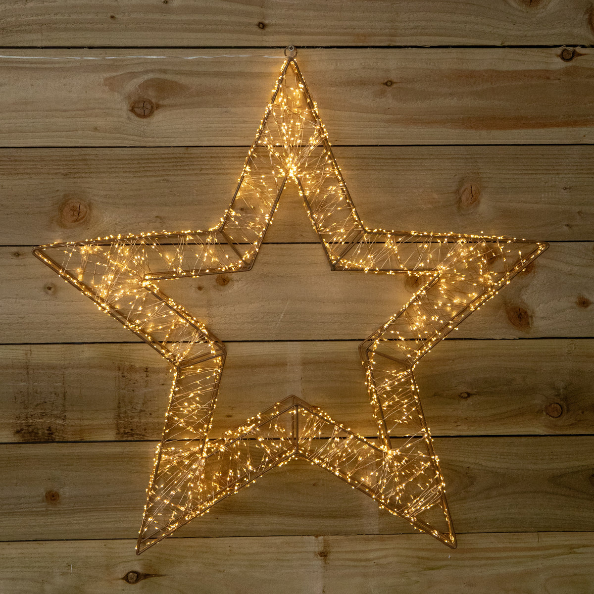 79cm Gold Christmas Star Light with 2400 Warm White LEDs & Timer