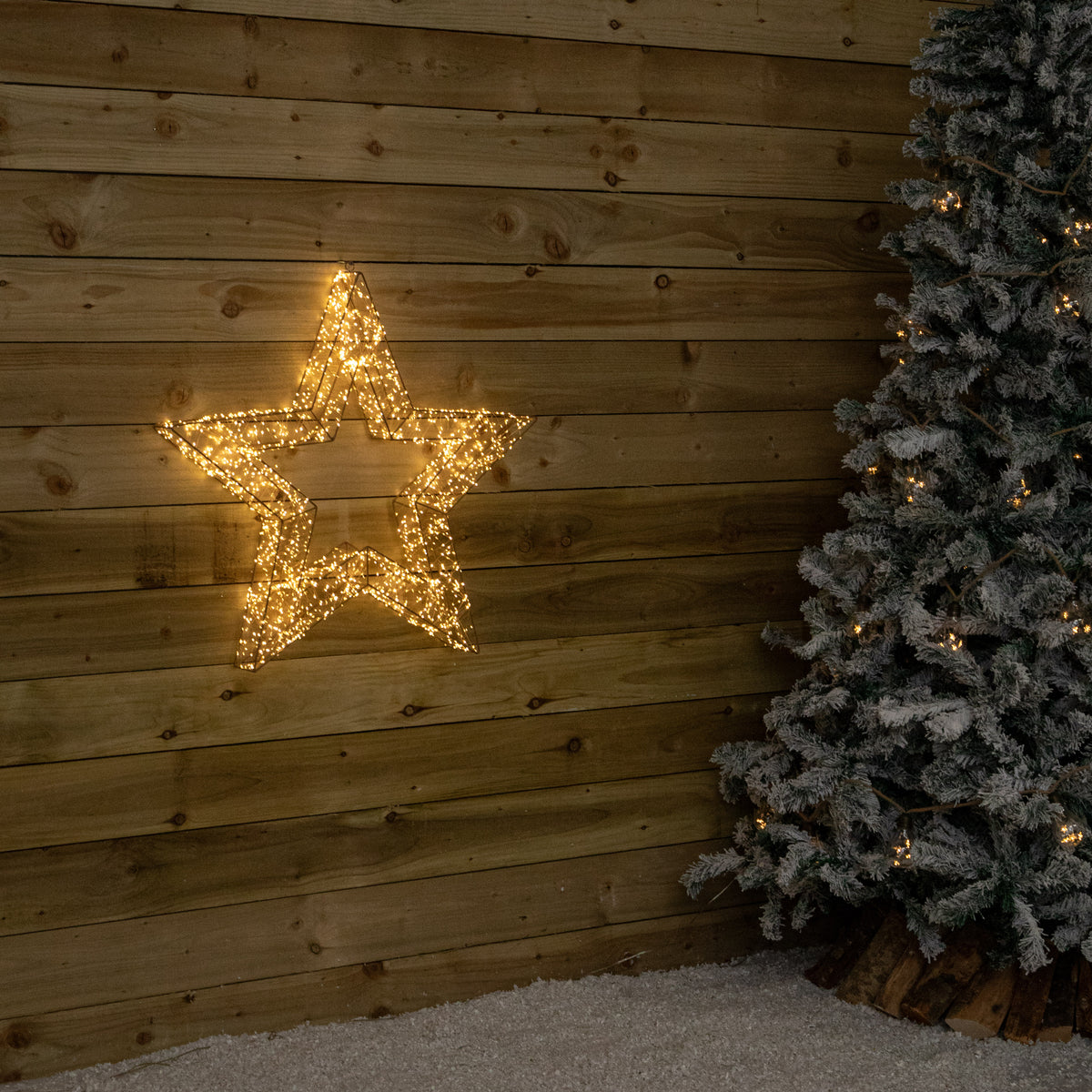 79cm Gold Christmas Star Light with 2400 Warm White LEDs & Timer
