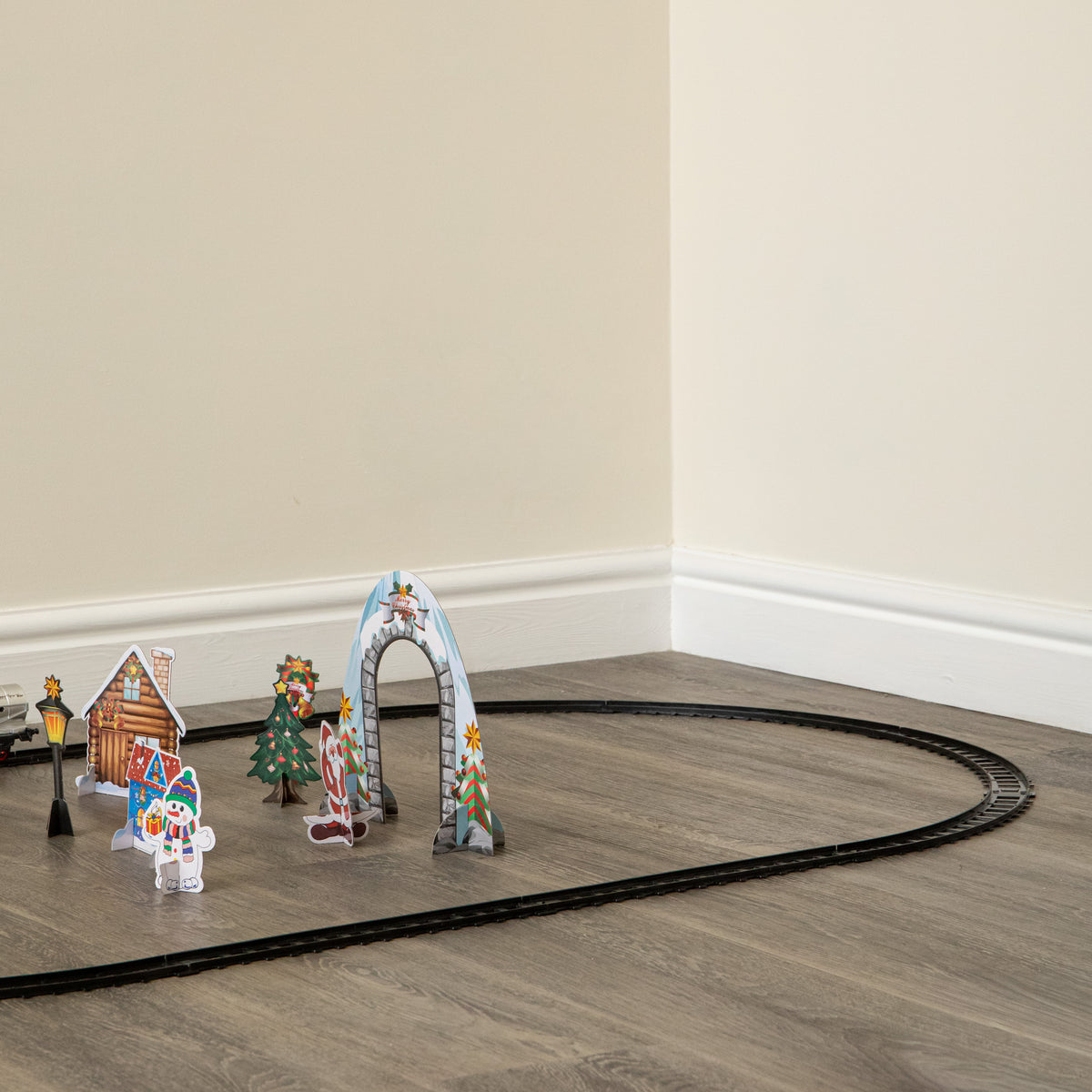 Festive Flyer Christmas Train Set with Pop Up Village