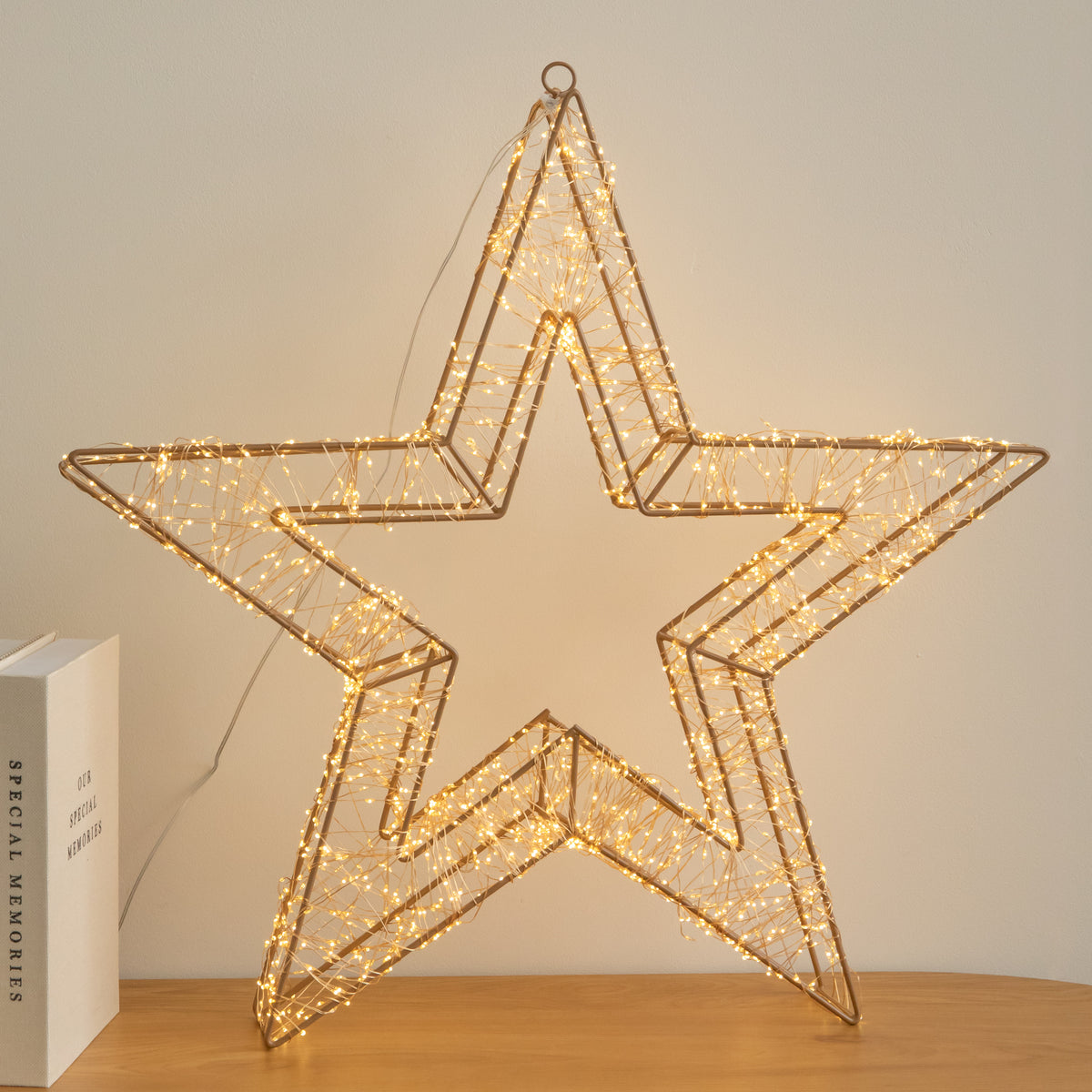 58cm Light up Gold Galaxy Star Christmas Decoration with Warm White LEDs