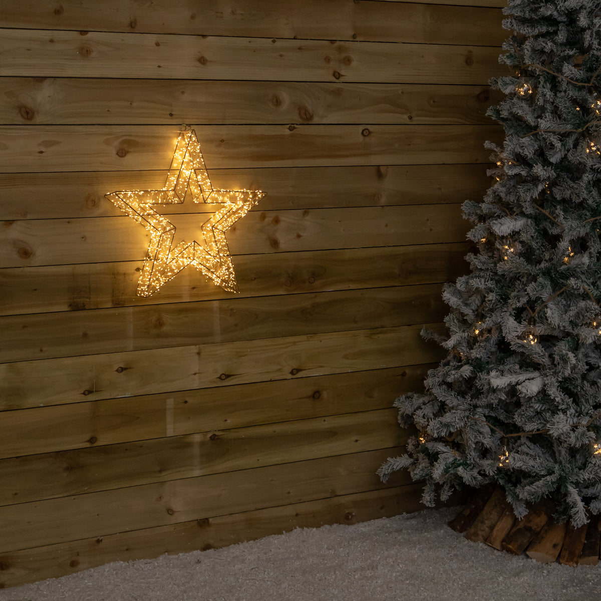 58cm Light up Gold Galaxy Star Christmas Decoration with Warm White LEDs