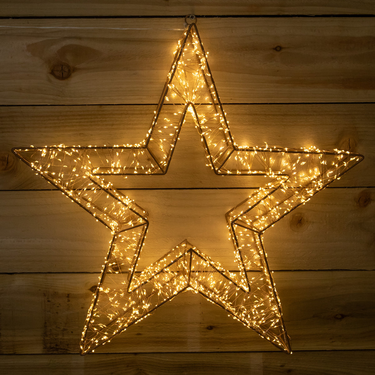 58cm Light up Gold Galaxy Star Christmas Decoration with Warm White LEDs