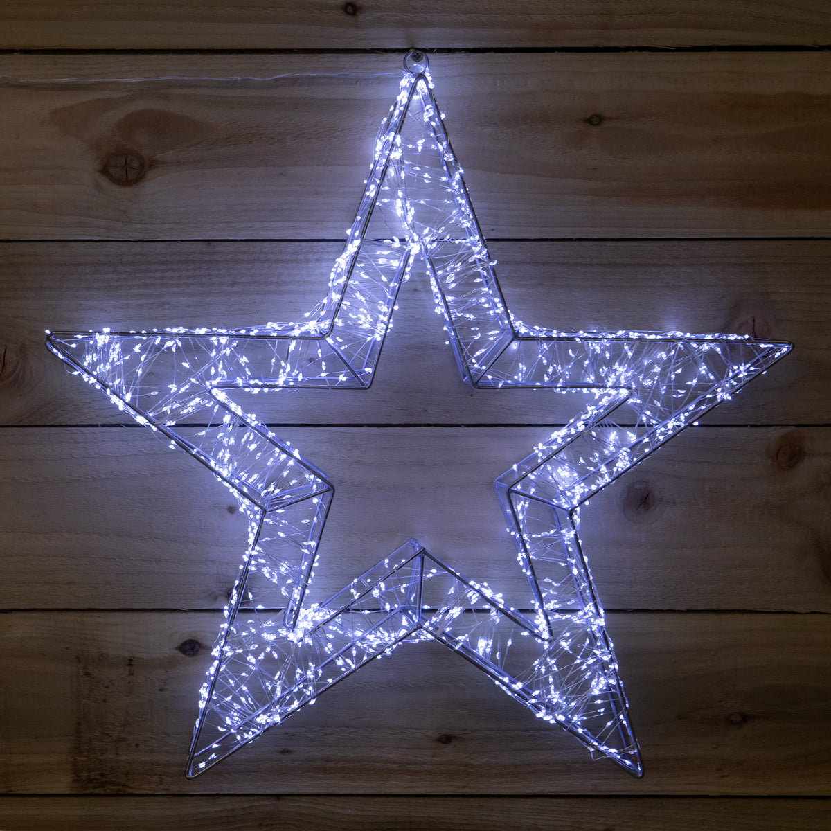 58cm Light up Silver Galaxy Star Christmas Decoration with Cool White LEDs