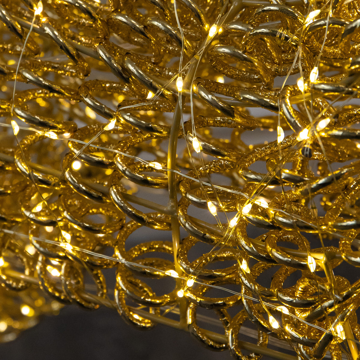 80cm Light Gold Spiral Twirl Christmas Reindeer with Warm White LEDs