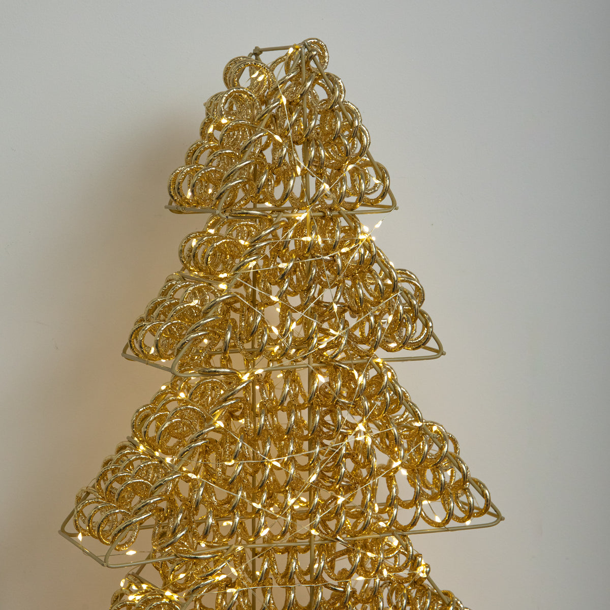 60cm Light up Gold Twirl Christmas Tree with 400 Warm White LEDs