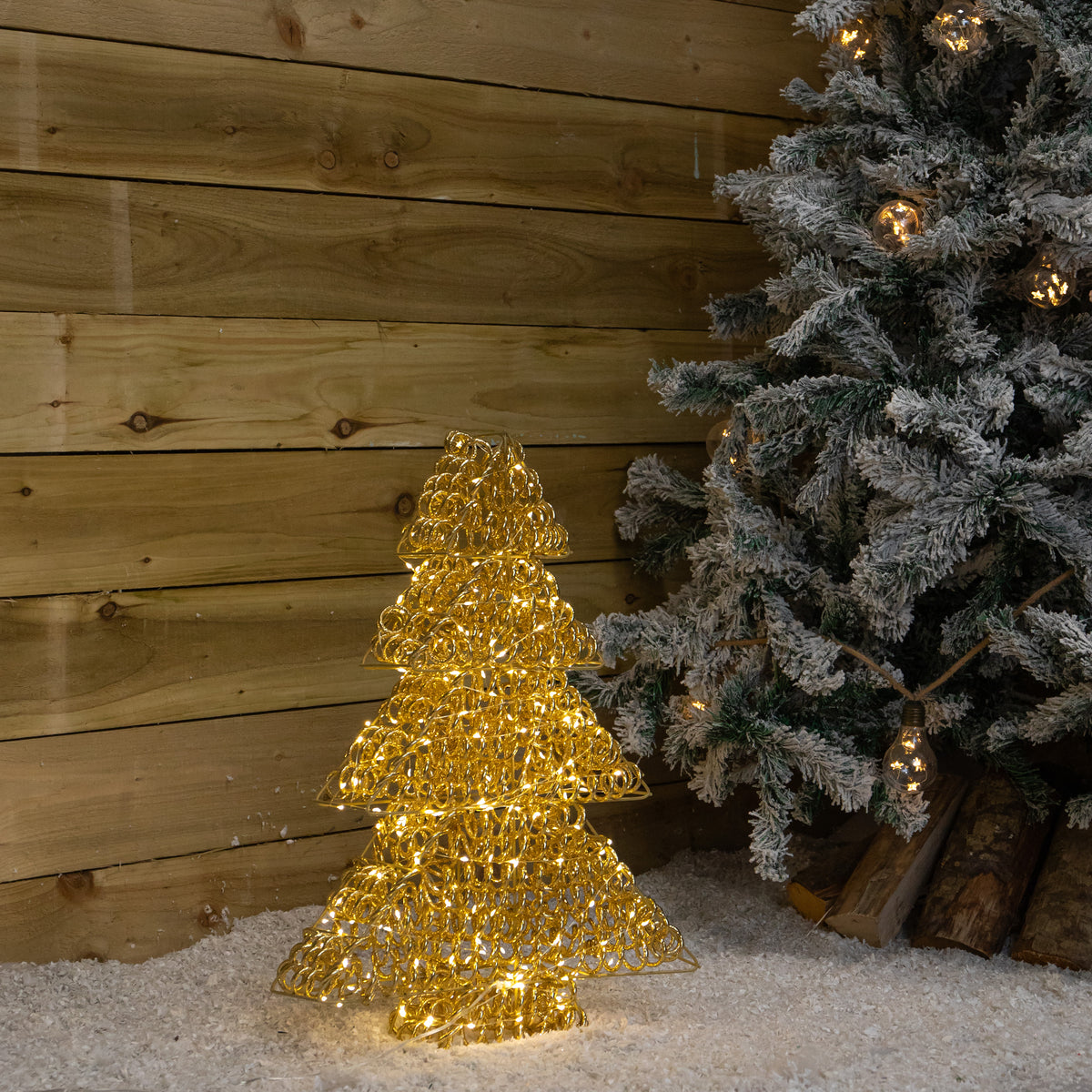 60cm Light up Gold Twirl Christmas Tree with 400 Warm White LEDs