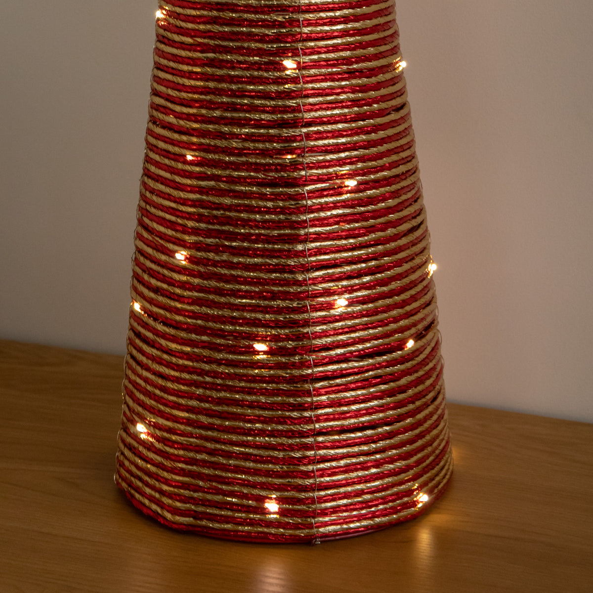 Set of 3 Light Up Christmas Cone Trees with Warm White LEDs & Timer
