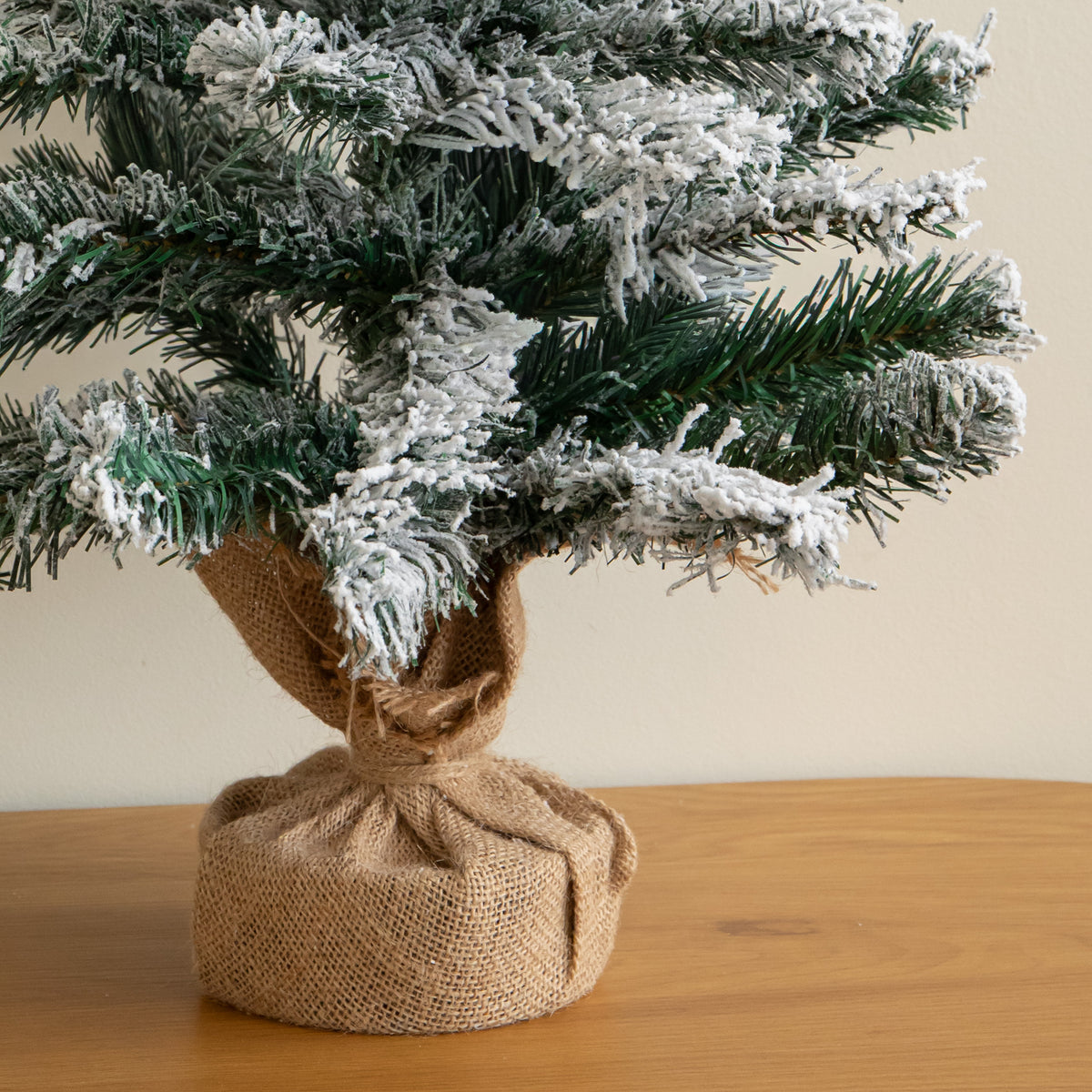 90cm Snowy Fir Christmas Tree with Jute Bag Stand