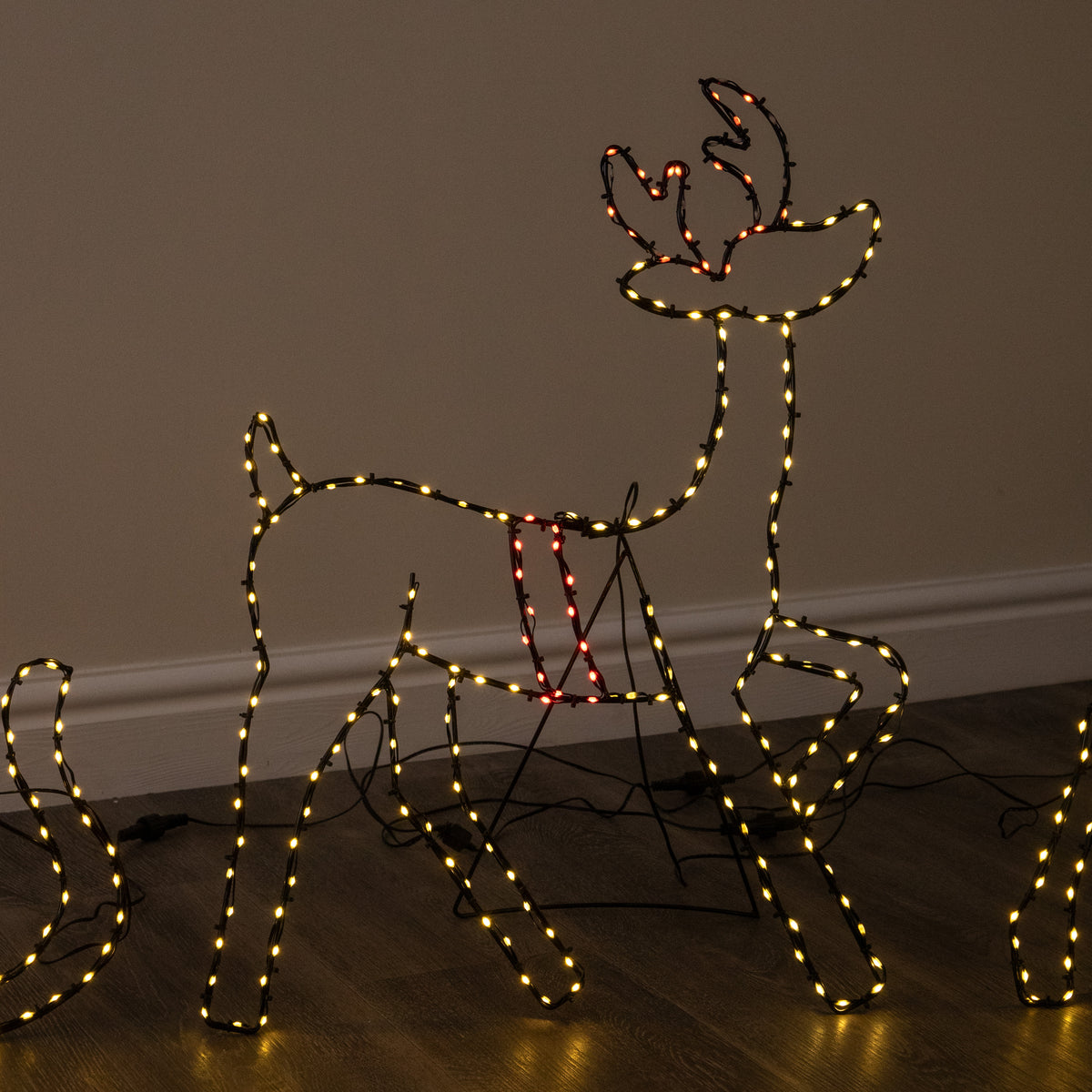 Santa’s Sleigh & Reindeer Light Up Christmas Silhouette with 662 LEDs