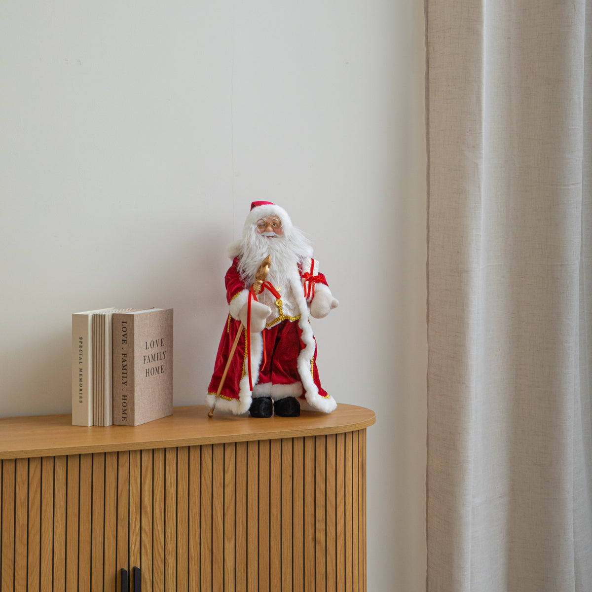 45cm Ruby Regal Standing Santa Christmas Decoration 