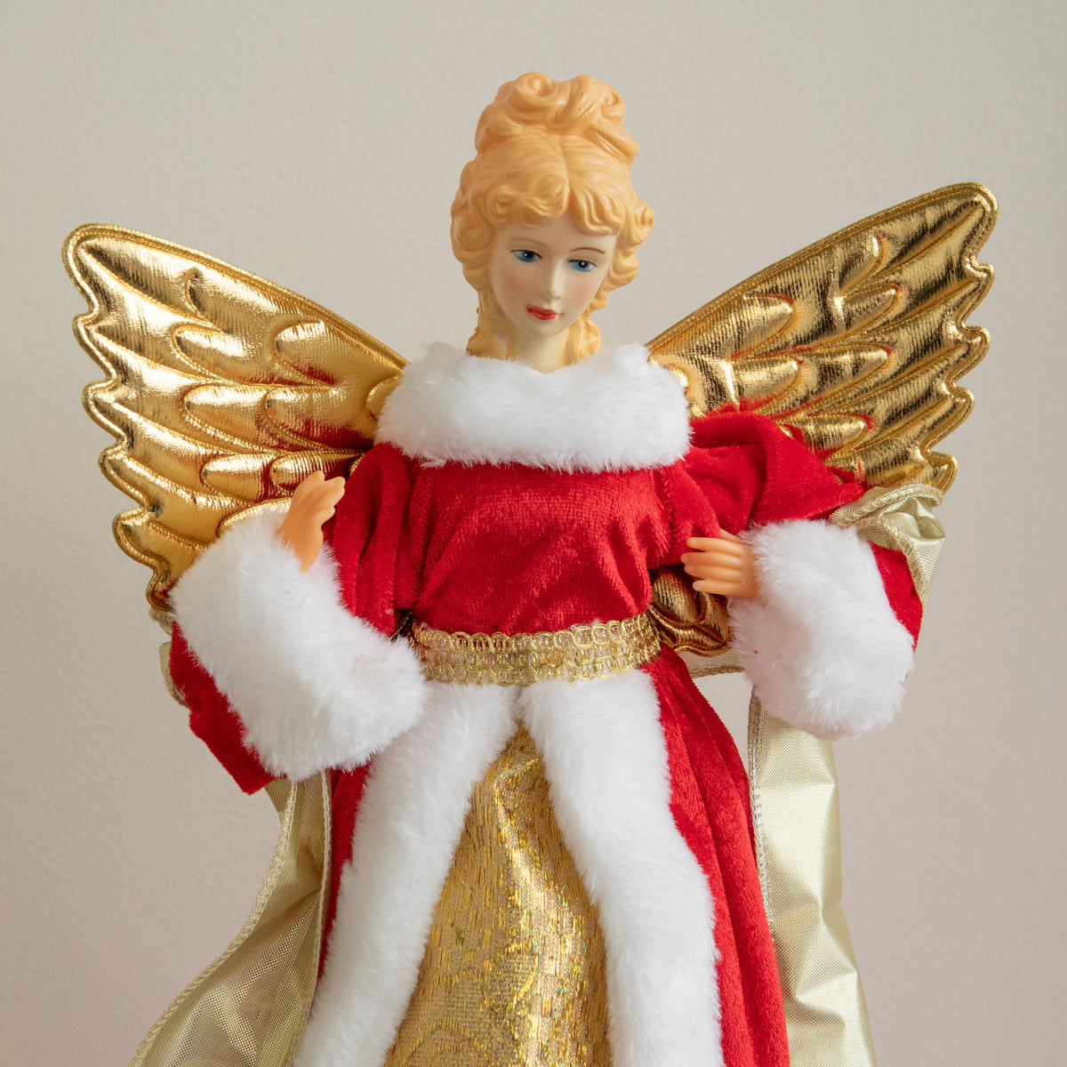 45cm Traditional Christmas Angel Tree Topper Decoration in Red