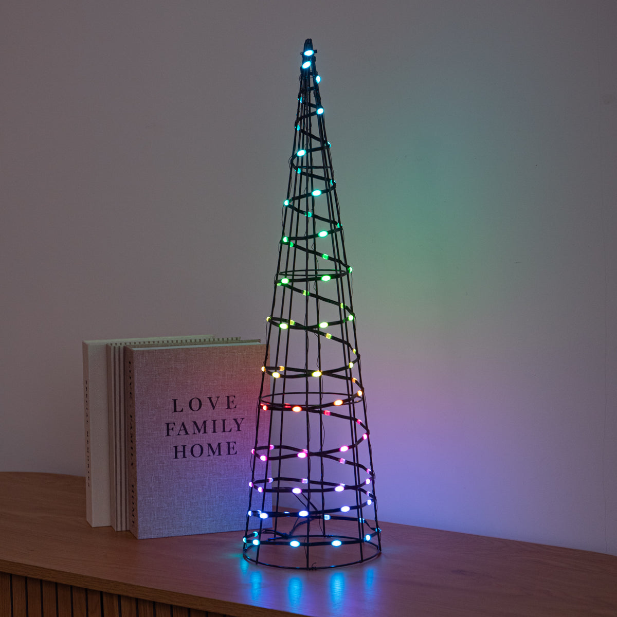 60cm Light up Black Christmas Cone with Remote Control & RGB LEDs