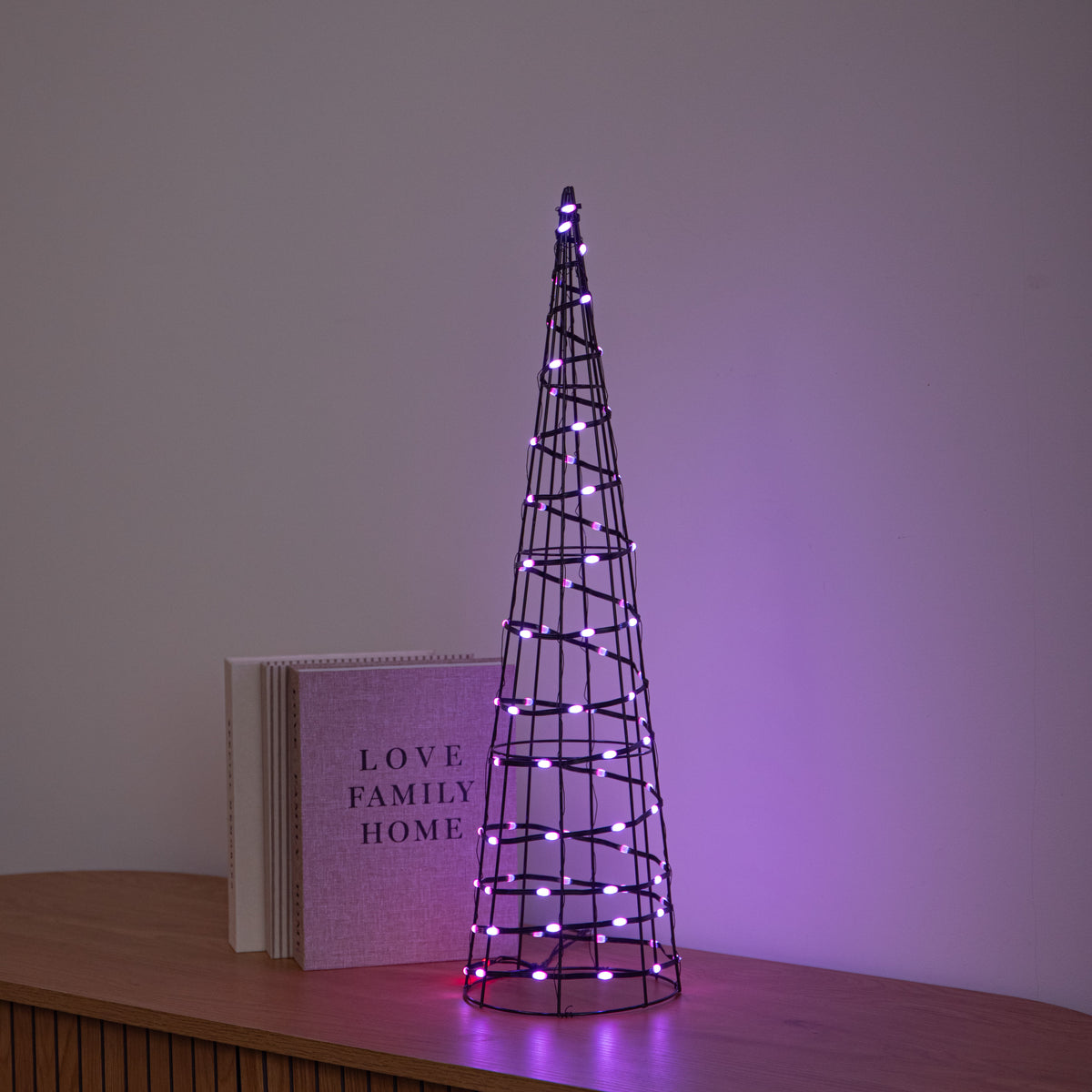 60cm Light up Black Christmas Cone with Remote Control & RGB LEDs