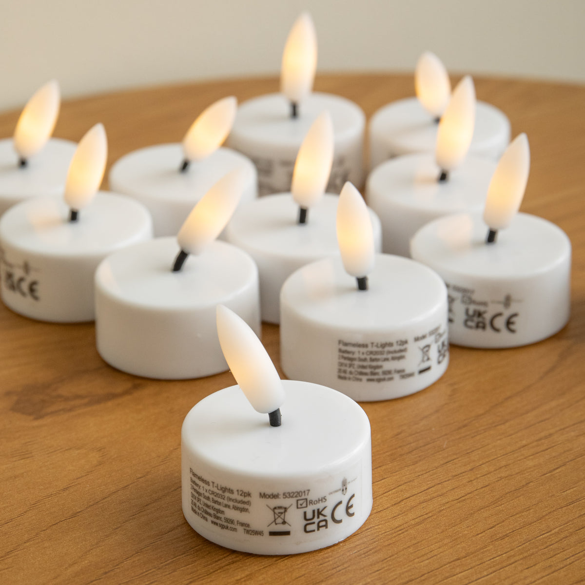 Battery Powered 12 Pack Flameless LED Tealight Candles