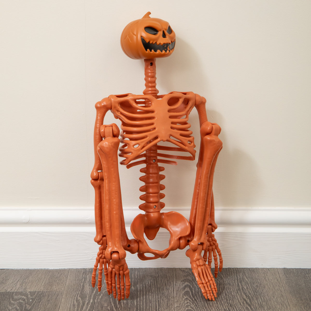 90cm Poseable Pumpkin Skeleton Hanging Halloween Decoration